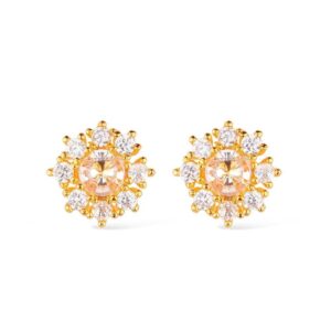 Brinco Glamour Pedras de Zircônia Banhado a Ouro 24k