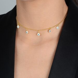 Colar Olho Grego Banhado a Ouro 24k